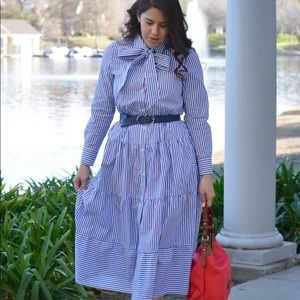 Antalya Striped Blue/White Cotton Dress
